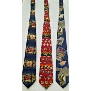 Tabasco Ties 100% Silk Hot Sauce Computer Oysters Various Designs Lot of 3 USA